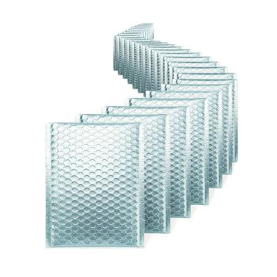 50 #000 Matte Metallic Ice Blue Poly Bubble Mailers 4x8 (Inner 4x7)