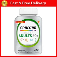 Centrum Silver Men and Women 50 plus Multivitamin Supplement Tablets, 220 Count