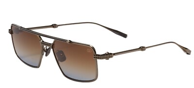 Valentino V - SEI Black Rhodium Blue Enamel/Dark Brown Shaded Blue Sunglasses