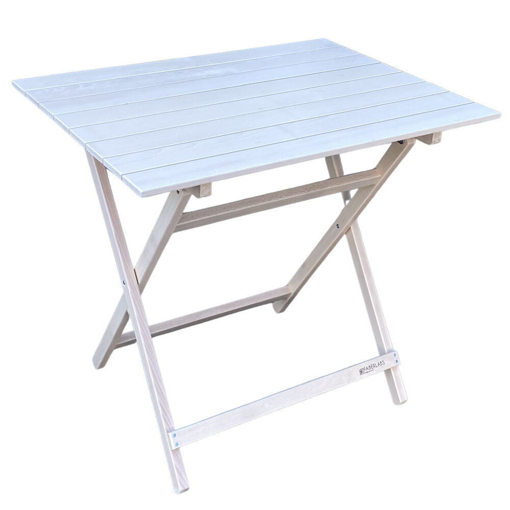 Tavolino bianco wash in legno da cm 100 x 60