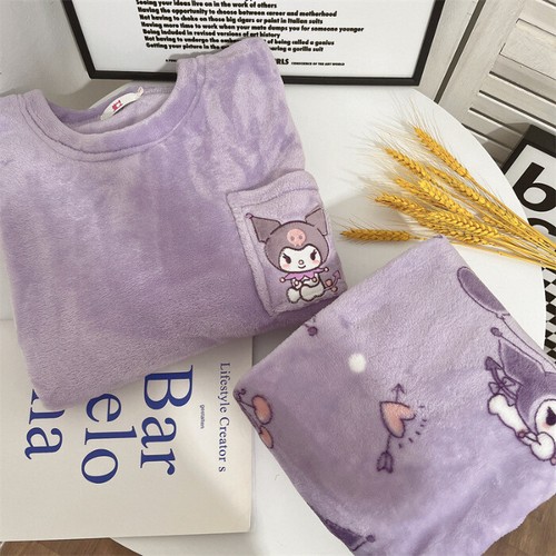 Pochacco Kuromi Pajamas Set Long-sleeved Outside Anime Home Wear Set Plush Y2K - Picture 10 of 13