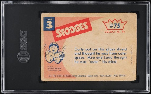 1959 Fleer The 3 Stooges Take Me To Your Leader! #75 SGC 1 - Picture 2 of 2