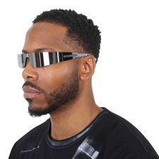 Balenciaga Silver Rectangular Unisex Sunglasses BB0041S 002 99 BB0041S 002 99