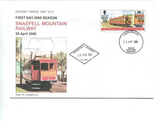 Isle of Man Railway cover, 2005 First day Snaefell mountain railway