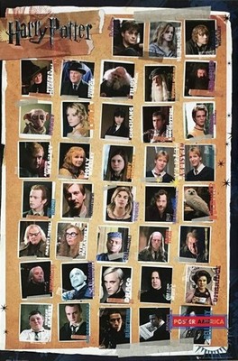 Harry Potter Main Characters Names Headshots Poster 24 x 36