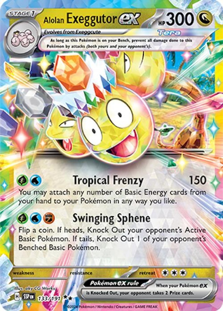 Alolan Exeggutor ex [{SSP- 133/191] Double Rare - Holofoil NM