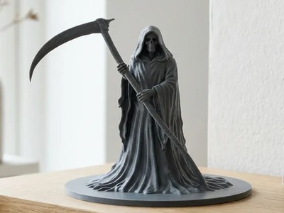 Sensenmann Büste mit Sense - Dark Fantasy Gothic Deko | Mehrfarbige Optionen