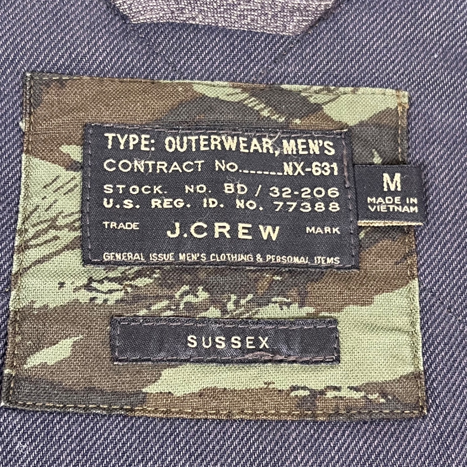 J Crew Camo Sussex Jacket NX-631 Standard Issue Military Primaloft Medium - second product detail image