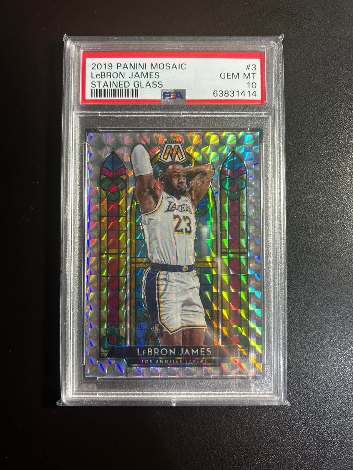 2019 Panini Mosaic Stained Glass Lebron James PSA 10 Los Angeles LA Lakers