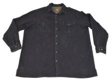Vintage Flannel Chamois Cloth Shirt St Johns Bay Size 2XLT 90s Navy Blue