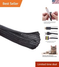 25ft Cord Protector Tubing - 1/4" Split Sleeving for Organized Cable Management