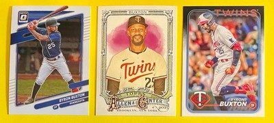 BYRON BUXTON, MINNESOTA TWINS 3-card lot, ALL-STAR, GOLD GLOVE AWARD WINNER