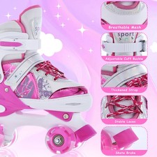Patines para niños tamaño 4 para niños de diferentes edades luz ajustable ZQGD