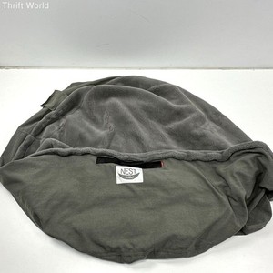CordaRoy's Nest Queen Size Beanbag Chair Cover Grey Faux Fur Woven Fabric