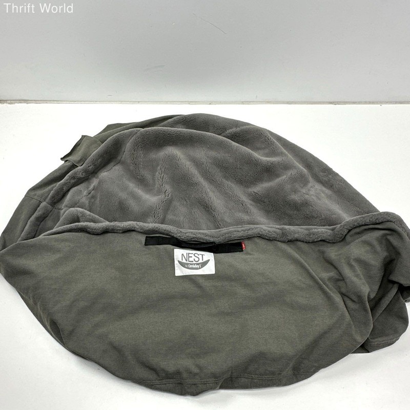 CordaRoy's Nest Queen Size Beanbag Chair Cover Grey Faux Fur Woven Fabric