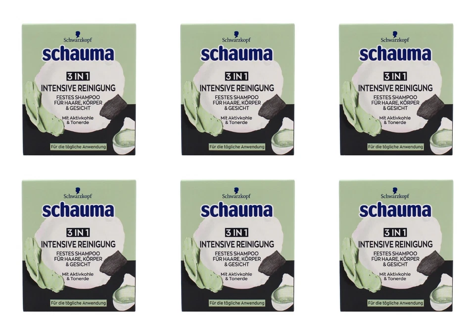 Schauma 3in1 Intensive Reinigung festes Shampoo , 6x50g EAN4015100449440