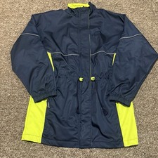 Vintage ASICS FDR Women Small Windbreaker Jacket Navy Neon HTF Y2K Athletic