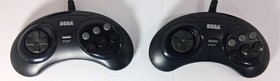 Sega Genesis Model 2 Console MK-1631 2 6-Button Controllers AC AV Cables Tested
