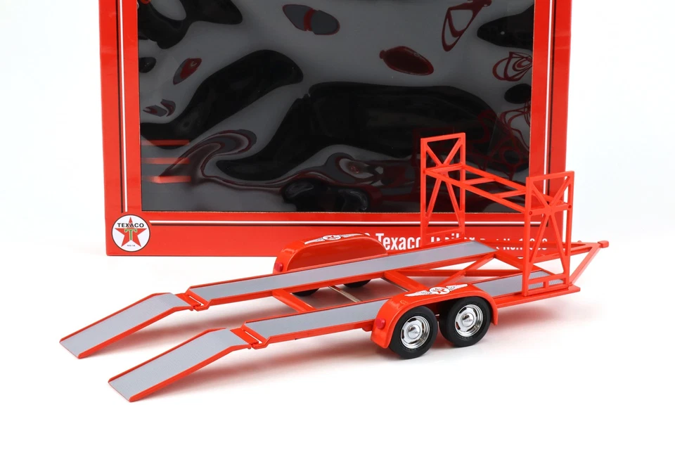 1:18 GMP Tandem Auto Trailer Anh � Nger Texaco Red Diorama Zubeh � R - Immagine 3 di 4