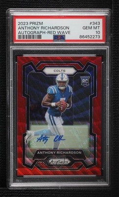 2023 Panini Prizm Rookies Red Wave 130/149 Anthony Richardson Rookie Auto RC 4m4