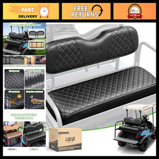 10L0L Golf Cart Seat Covers, Vinyl Leather, Diamond Pattern, Adjustable Straps,