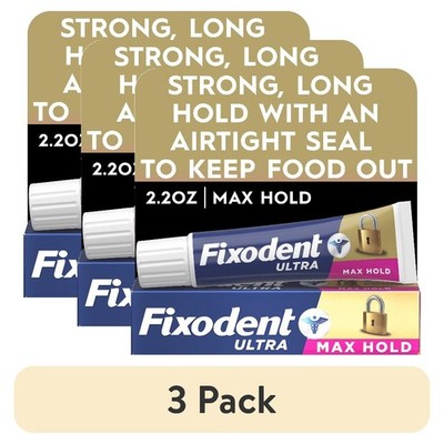 (3 pack) Ultra Max Hold Secure Denture Adhesive Cream, 2.2 oz