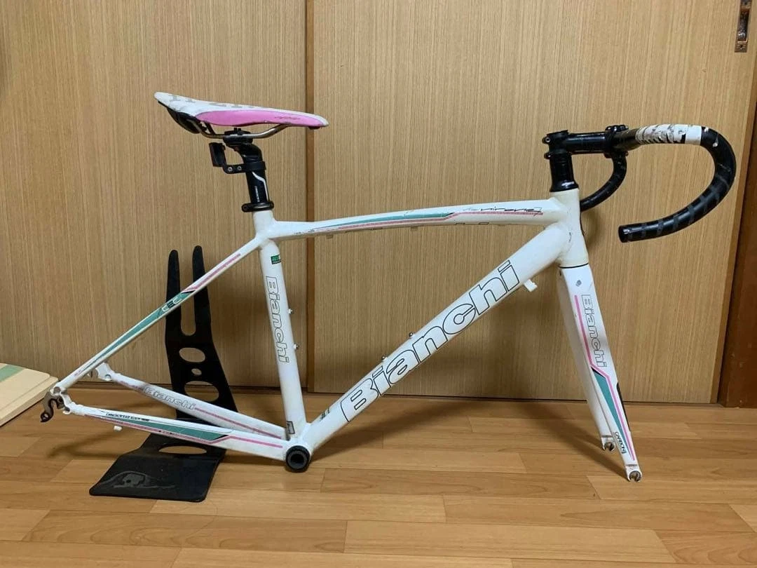 Cadre Vélo Bianchi Columbus Thron Acier (vert, 58cm) Avec Fourche - Occasion