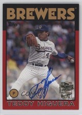 2016 Topps Archives Fan Favorites 1986 Design Red Border 6/50 Teddy Higuera Auto