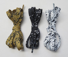 FLAT with Colorful Print Quality Athletic SHOE LACES Strings 3 Pairs