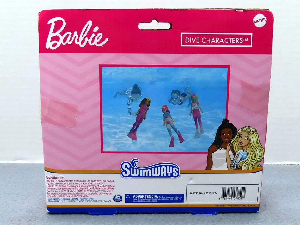 Swimways Barbie Dive Characters 3-Pack Swimming Pool Toys NEW - Image 3 of 4