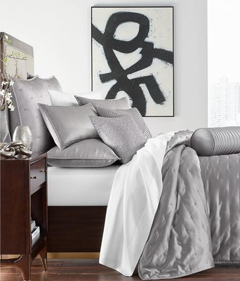Hotel Collection Glint 3-Pc. Quilted Full Queen Coverlet Set Charcoal