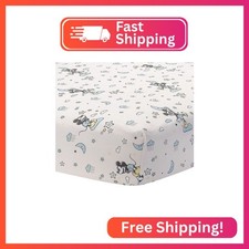 Lambs  Ivy Disney Baby Moonlight Mickey Mouse Fitted Crib Sheet - White