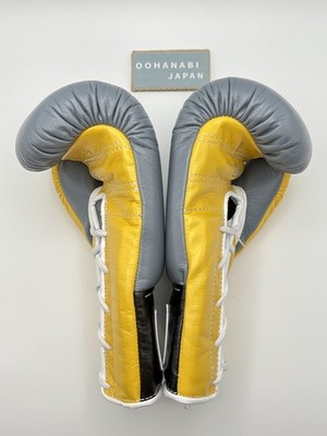 WINNING Boxing Gloves 8 oz CO-MS-200 Grey Black Yellow Lace Up