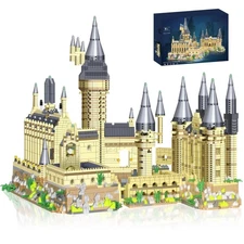 Mini Building Blocks Set Magic Castle Micro Bricks Tower Model Collectible Toys