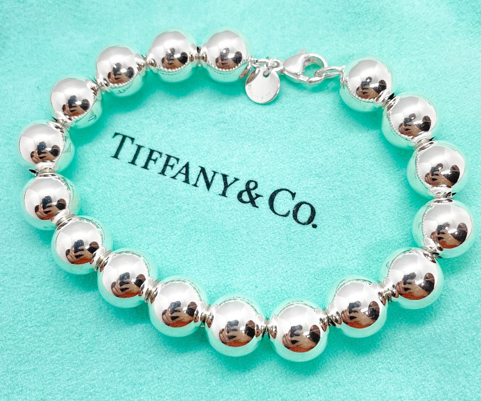 Tiffany & Co. Sterling Silver Hardwear 10mm Ball Bead Link Bracelet 7.25"