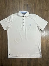 Greyson Polo Shirt Men's Size L White Logo Stretch Golf Preppy Lightweight