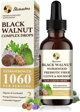 2-PK 16 IN 1 Black Walnut Wormwood Tincture –20x Concentrated Gut Health Supp...