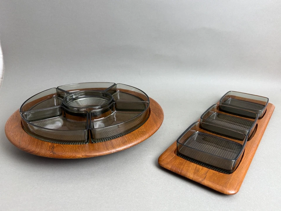 2 DIGSMED Dänemark TOP Drehteller Rauchglas Kabaret Anbietschale Lazy Susan DK - Bild 2 von 4