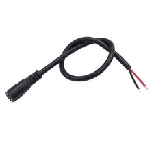 0.3M/1FT Short 22AWG DC Power Pigtail Barrel Plug 2.1mm x 5.5mm Female Connector