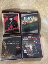 4 HD-DVD movies 3 Factory Sealed V For Vendetta U-571 Brothers Seabiscuit