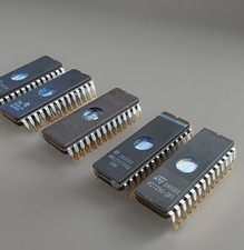 5x EPROM Mix - ST/TI/AMD - 27C64 27C128 27C256 - 64K 128K 256K CERDIP-28 Vintage
