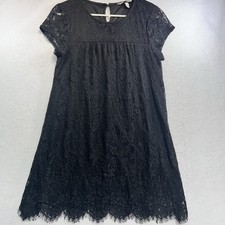 Speechless Y2K Lace Dress. Medium Black Cap Sleeve