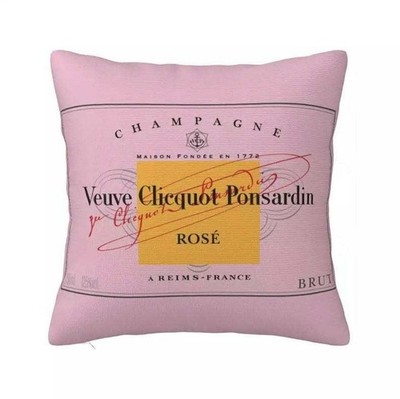 VEUVE CLICQUOT ROSE Kissenbezug 45 x 45 Kissenhülle Neu Geschenk Champagner Rosa