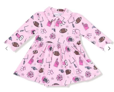 NWT Angel Dear Long Sleeve Polo Bodysuit Game Day Football Dress Bamboo 12-18 M - Image 1 of 4
