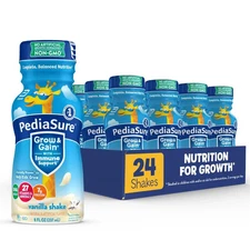 PediaSure Grow & Gain Pediatric Shake with Fiber Vanilla - 8 oz - Case of 24