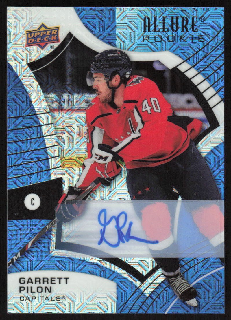 2021-22 Upper Deck Allure Rookie Auto Blue Line Garrett Pilon /35 Capitals