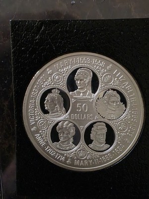 1975 silver Proof cayman islands 50 dollars