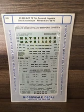 MICROSCALE DECAL HO SCALE 87-660: Act 70 Ton Covered Hoppers Grey Private Cars