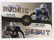 Julius Jones & LaMont Jordan 2006 UD Rookie Debut Dual Autograph Card Auto