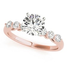 Lab-Created 1.80 Ct Round Cut VVS1 Diamond Wedding Ring 14K Rose Gold Finish
